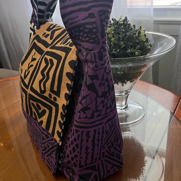 African Multi Print Cloth Shoulder Bag Good Condition - Picture 3 of 15